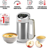 Tefal Easy Soup & Smoothie Maker 1.2L – 5 Programs, Auto Clean, 1000W, Digital Control, Stainless Steel Jug